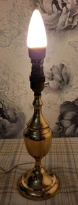 Vintage Polished Brass Table Lamp 12in (No Shade) - Picture 1 of 12