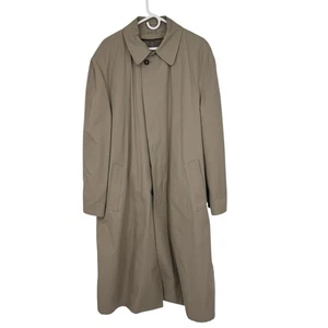 Men’s London Fog Size 42 Long Tan Lined Trench Coat - Picture 1 of 16