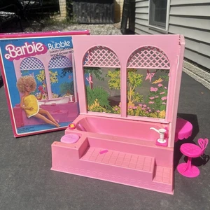 Vintage Barbie Bubble Bath in Original Box 1981 Trellis Garden Tub-Not Complete - Picture 1 of 15