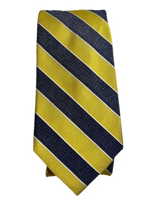 "Corbata de cuello Tommy Hilfiger para hombre amarilla y azul a rayas seda y algodón 3""X 59"" nueva con etiquetas" Foto 1 de 4