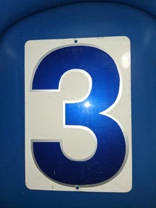 Vintage Tankstelle Metall Nummer Schild doppelseitig 3 & 0, 11,5"x8" - Bild 1 von 6