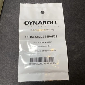 Dynaroll SR166ZZMC3E5PAF2S High Precision Ball Bearing .1875” x .3750” x .1250” - Picture 1 of 3