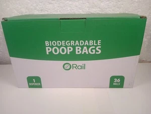 Rail Biodegradable Poop Bags (EPI) Dog Waste Bags 36 Rolls Dispenser, 540 Bags - Picture 1 of 5