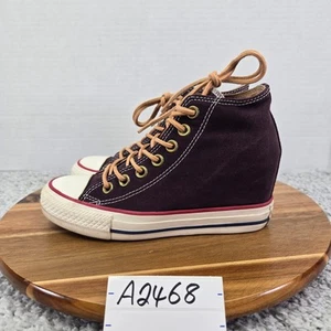 Converse Chuck Taylor All Star Lux Mid Purple Faux Suede Hidden Wedge Sneaker - Picture 1 of 14