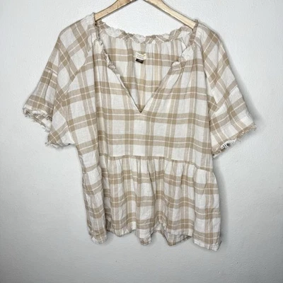 Babydoll a cuadros beige grande Pilcro And The Letterpress Anthropologie Bette Foto 1 de 4