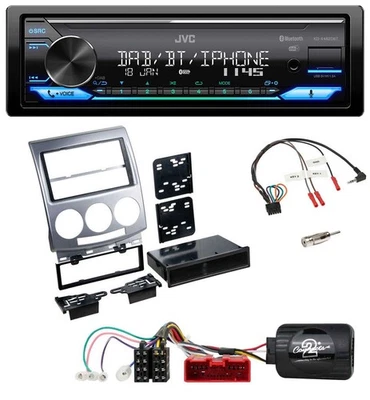 JVC Bluetooth DAB USB Lenkrad Autoradio für Mazda 5 CR 2005-2010 silber - Bild 1 von 4