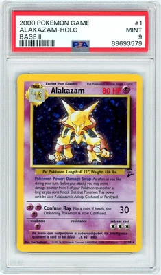 2000 Base Set 2 Alakazam 1/130 Holo Rare PSA 9 NM English - Image 1 of 2