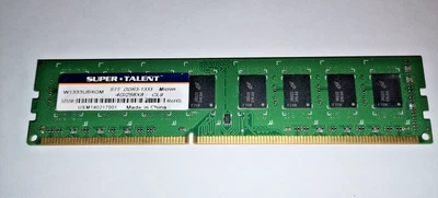 Super Talent 4 GB RAM Memory 1333 Mhz  Desktop DDR3 PC3 10600u - Image 1 of 2