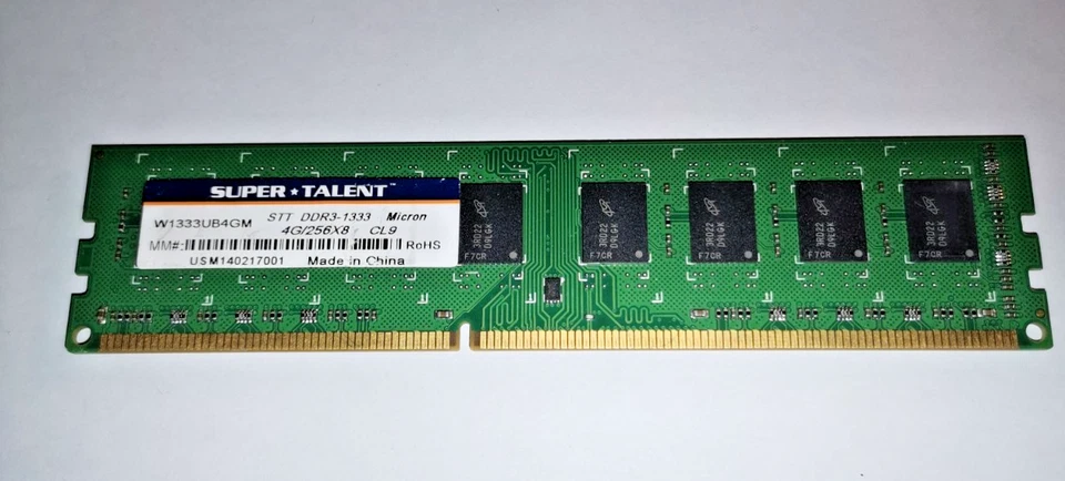 Super Talent 4 GB RAM Memory 1333 Mhz  Desktop DDR3 PC3 10600u - Image 1 of 2