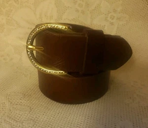Vintage Fossil Brown Leather Belt Embossed Floral Studded Size Small Women's - Picture 1 of 7