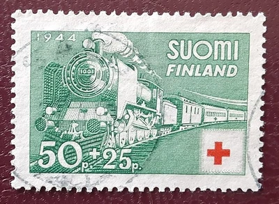 FINLAND 1944 50p + 25p Red Cross Train Mi 278 Scott B60 XF 9498 - Image 1 of 2