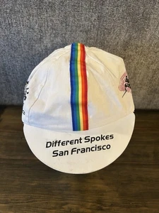 Vintage Radsport Racing Mütze Kappe verschiedene Speichen San Francisco Regenbogen One Size - Bild 1 von 7