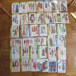 37 vintage sewing pattern lot 1960s 1970s Simplicity, Butterick, McCall's manyFF - Picture 1 of 7