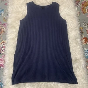 J. Jill Wearever Damen blau Strick gerippt Stretch ärmellos Tank Kleid Large - Bild 1 von 6