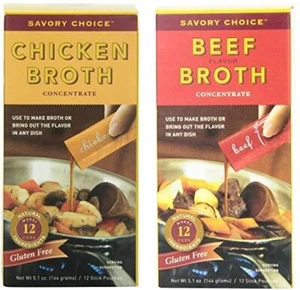 Savory Choice Liquid Chicken and Beef Broth Concentrates, 5.1 Ounce (Pack of 2) - Picture 1 of 6