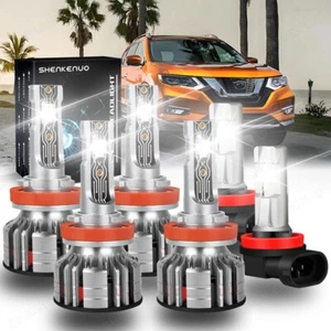 For Nissan Rogue 2014-2022 LED Headlight High Low Beam + Fog Light Bulbs Kit A8 - Picture 1 of 14