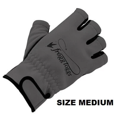 Toggs Frogg Palm Fingerless Fishing Gloves Half Finger Fleece Lined Size Medium - Image 1 of 4