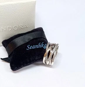 Pandora 190919CZ Verschlungener Ring S925ALE Klar Zirkonia Option Größe:52,54,56 - Bild 1 von 14