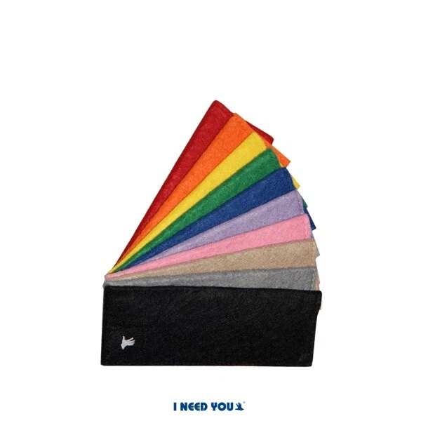 Etui in Filzoptik Schwarz Braun Grau Blau Rot Gelb Lila Rosa Grün I Need You