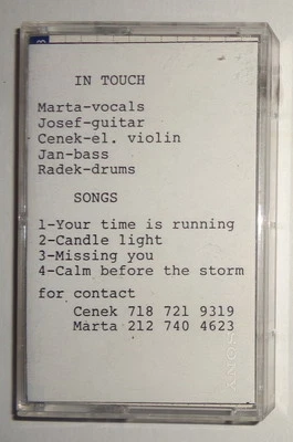 TOUCH - Rare Demo Cassette - 1991 : Marta Ahmed, vocals: Your Time Is Running - Image 1 of 3