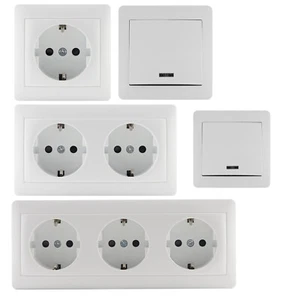 Aufputz Steckdose 1/2/3 Fach Schalter Innenbereich AP Taster Wechselschalter - Bild 1 von 6