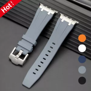Bracelet en silicone souple pour Apple Watch Ultra 49MM bracelet en caoutchouc pour Iwatch 10 9 8 7 6 - Photo 1 sur 36