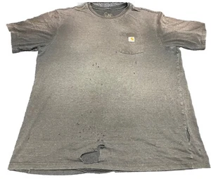 VTG Carhartt Gradient Sun Faded Worn Workwear Work Pocket T-Shirt 2XL TALL K7 - Picture 1 of 5
