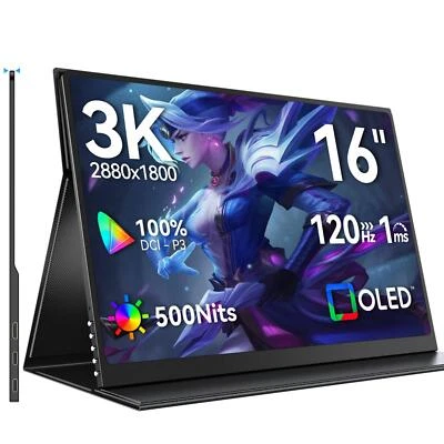 UPERFECT OLED Portable Monitor 16 Inch 3K 2880x1800 120Hz Monitor For Game Xbox - Image 1 of 4