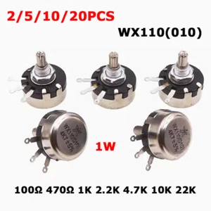 Potenciómetro de cuerda de alambre de un solo giro WX110 (010) 1W 100Ω 470Ω 1K/2.2K/4.7K/10/22K - Imagen 1 de 8