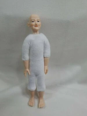 Heidi Ott #XKM07 Dollhouse Miniature Adult Male 6" Nude Man no hair blue eyes
