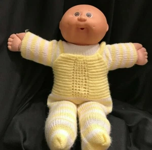 Cabbage Patch 14,5" Glatze Frühchen Baby Puppe Kind braune Augen Grübchen 1970er - Bild 1 von 12