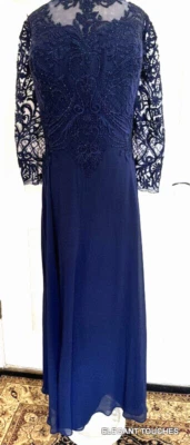 Juliet 女式大码正装 18W 亮片晚礼服海军蓝 Modest 18 — 第 1/4 张图片