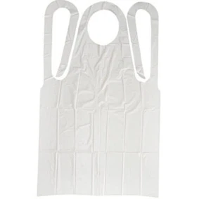 NEW! 28" x 46" Tough Grade Poly (LDPE) Disposable Aprons 2846, White, 100 Count - Picture 1 of 4