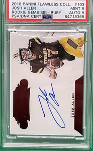 2018 Panini Flawless Coll Josh Allen RC Rookie GEMS SIGNATURE RUBY /20 🔥 PSA 9
