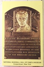 Kennesaw Mountain Landis National Baseball Hall of Fame Plaque Postcard Old View