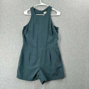 Lou & Gray Romper Wmns XS Teal High Neck Shorts Modal Minimalist Faux Suede - Picture 1 of 15