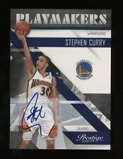 2010-11 Panini Prestige Playmakers Stephen Curry Signed AUTO 20/49 Warriors