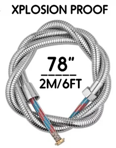 6FT Shower Hose Handheld Long Stainless Steel Bathroom Flexible Explosion Proof - Picture 1 of 13