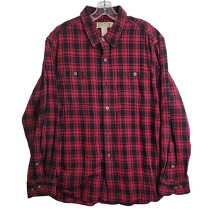 Duluth Trading Co. Mens XL Shirt Red Plaid Long Sleeve Button-Down Outdoor - Picture 1 of 11