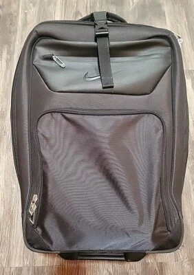 Nike Golf Black Carry On Black Wheeled Light Rolling Luggage 22"x15"x8" Read - Image 1 of 4