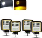 Quadratische LED-Arbeitsleuchten X4 4,2" 12 V 24 V weiß Bernstein Flut Spot Strahl Traktor 4x4