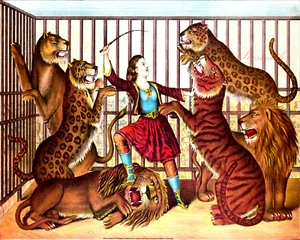 Póster de circo The Lion Queen Giclee impresión de alta resolución 8x10 - Imagen 1 de 1