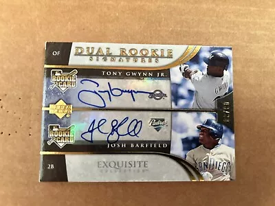 2006 Exquisite Collection Tony Gwynn Jr Error Auto Autograph 08/30 Very Rare! - Image 1 of 4