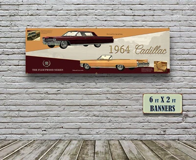 1964 Cadillac Dealer Garage Banner Convertible Coupe Fleetwood Sedan Caddy - Image 1 of 2
