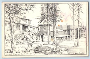 Shanigan Lake Columbia Británica Canadá Postal Shanigan Beach Hotel 1956 - Imagen 1 de 2