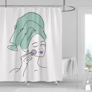 Shower Curtain Waterproof Fabric Bathroom Decoration - Picture 1 of 10
