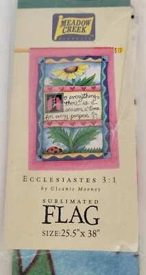 Yard Flag Flower Ladybug 25.5x38 Ecclesiastes 3:1 Artist Mooney Garden Yard Flag - Image 1 of 4