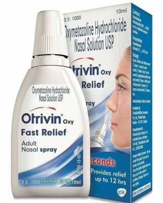 PACK OF 12 Otrivin Adult Nasal Spray Clears Blocked Noses Fast - 10 ml