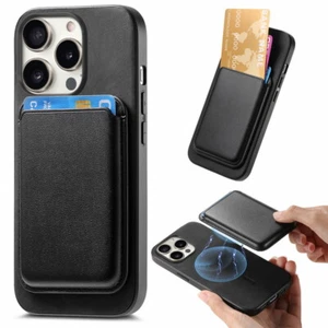For iPhone 15 Pro Max 14 13 12 11 Leather Wallet Card Slot MagSafe Case Cover - Photo 1/18