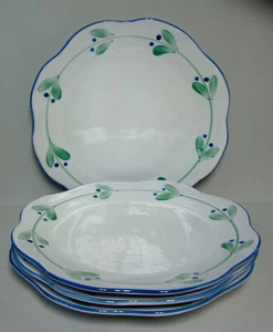 Dansk BLUE BERRIES GREEN LEAVES (DAN70) Dinner Plates SETS OF FOUR More Here - Picture 1 of 3